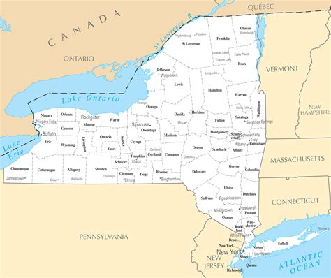Map of New York State Cities